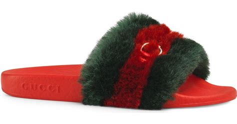 gucci fur sliders|cheapest gucci slides.